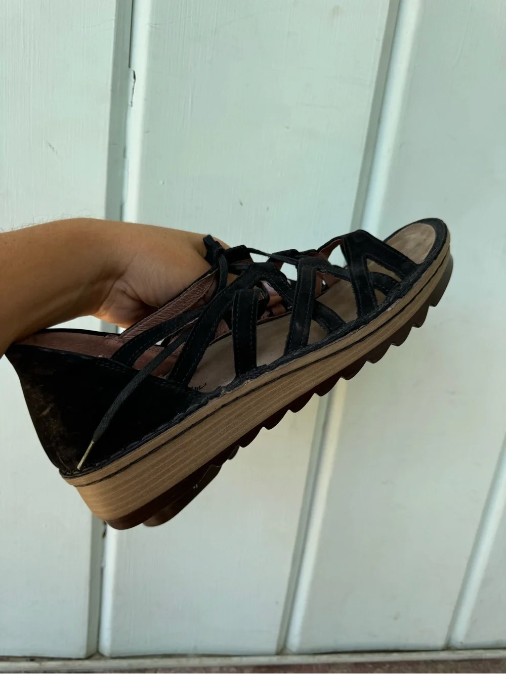 Naot Yarrow Sandals black leather comfort made in Israel 10, 10.5
